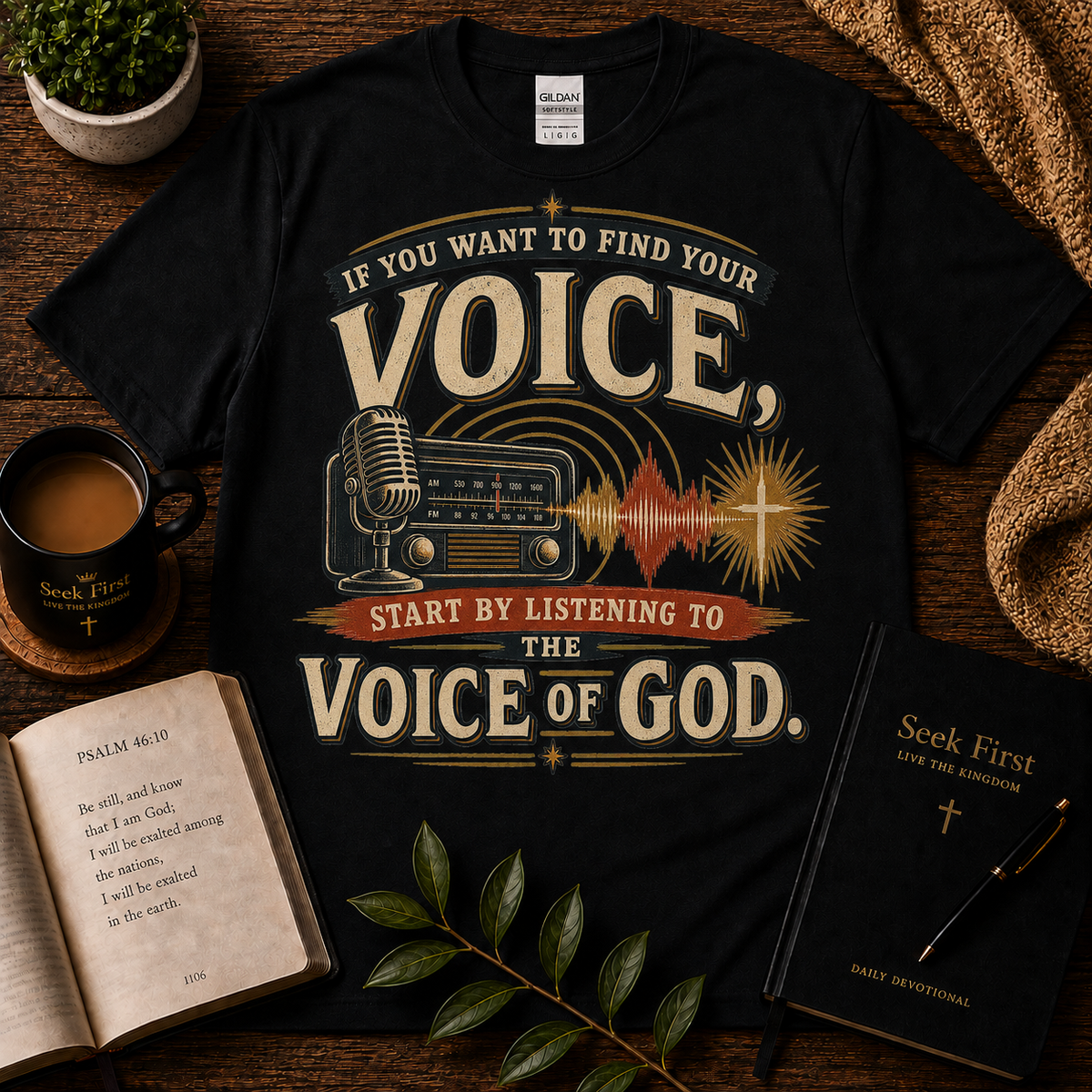 Find Your Voice by Listening to God T-shirt premium Seek First hero
