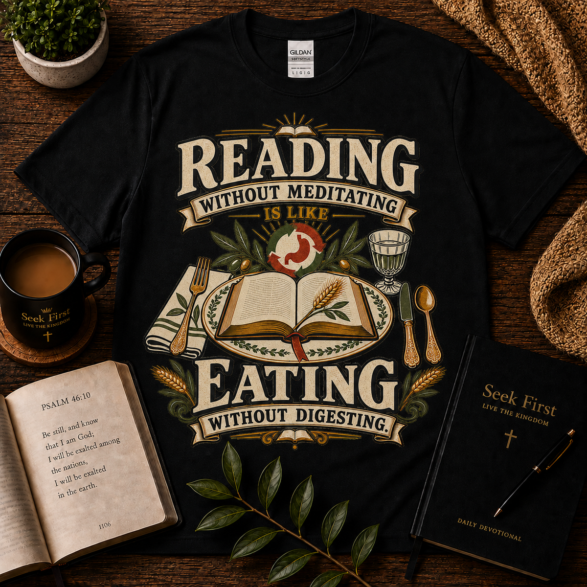 Reading Without Meditating T-shirt premium Seek First hero