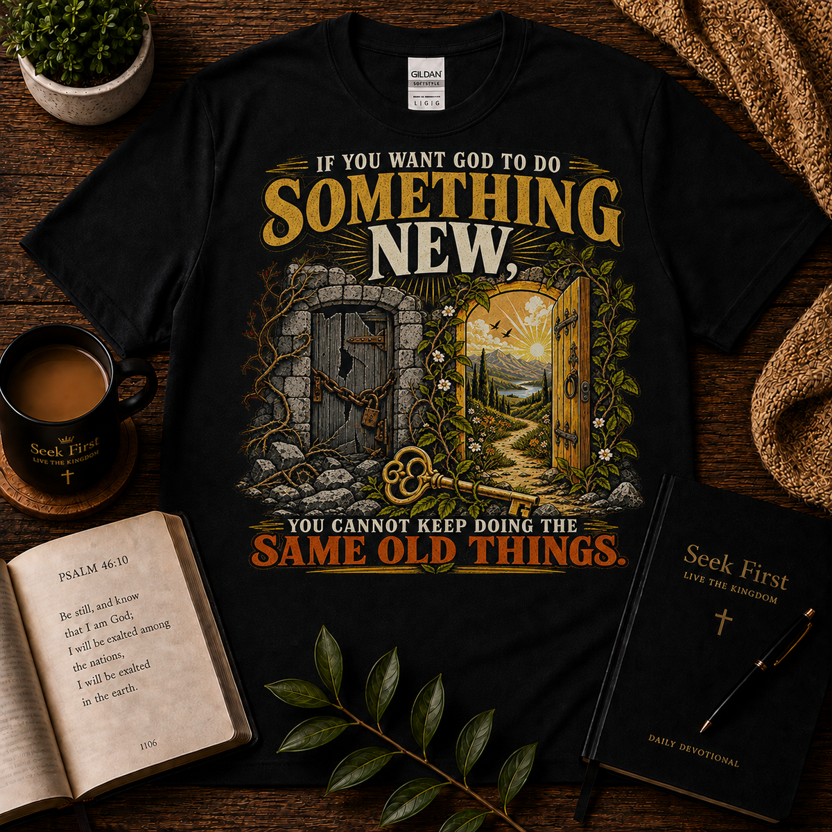 God Is Doing Something New T-shirt premium Seek First hero