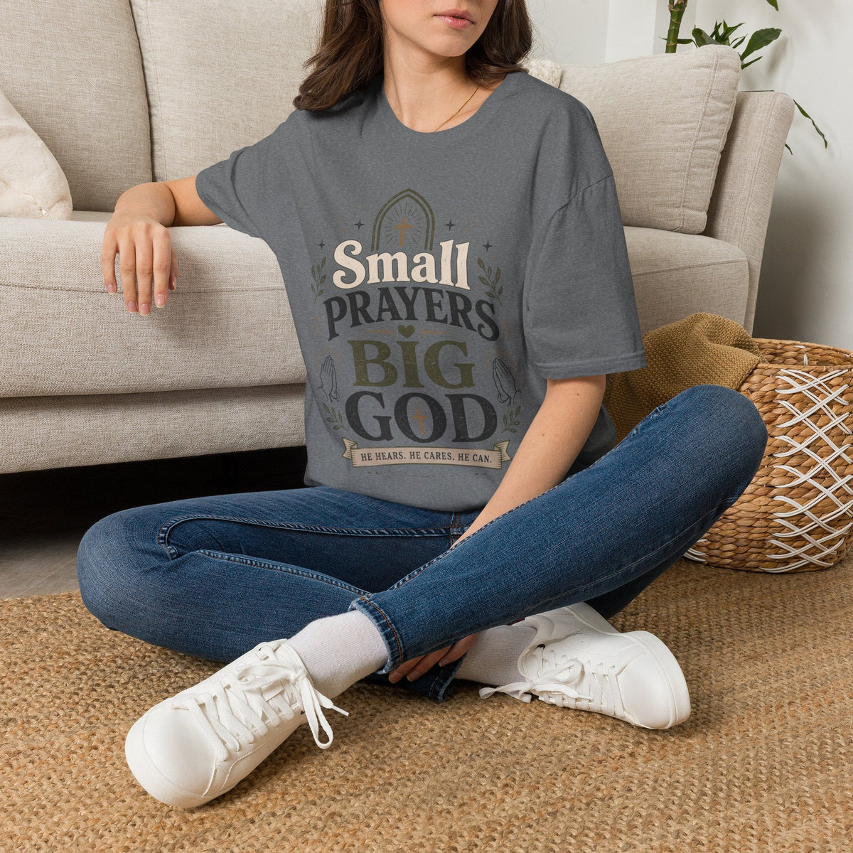 Small Prayers Big God T-Shirt – Faith-Based Christian Tee, Inspirational Prayer Shirt Printify product image 24