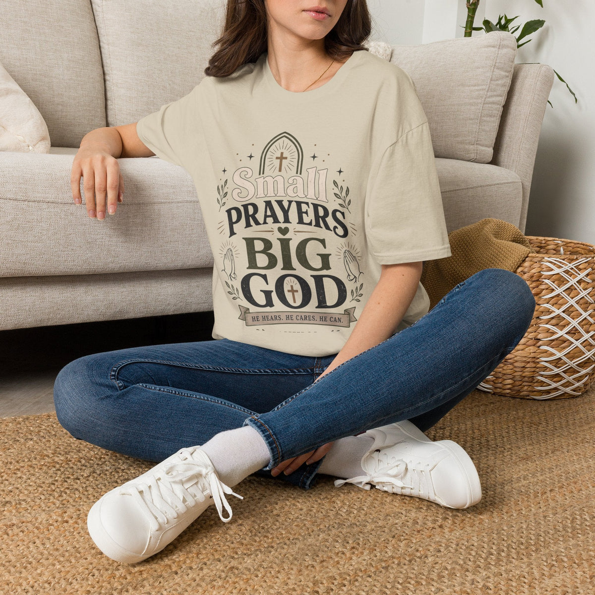 Small Prayers Big God T-Shirt – Faith-Based Christian Tee, Inspirational Prayer Shirt Printify product image 15