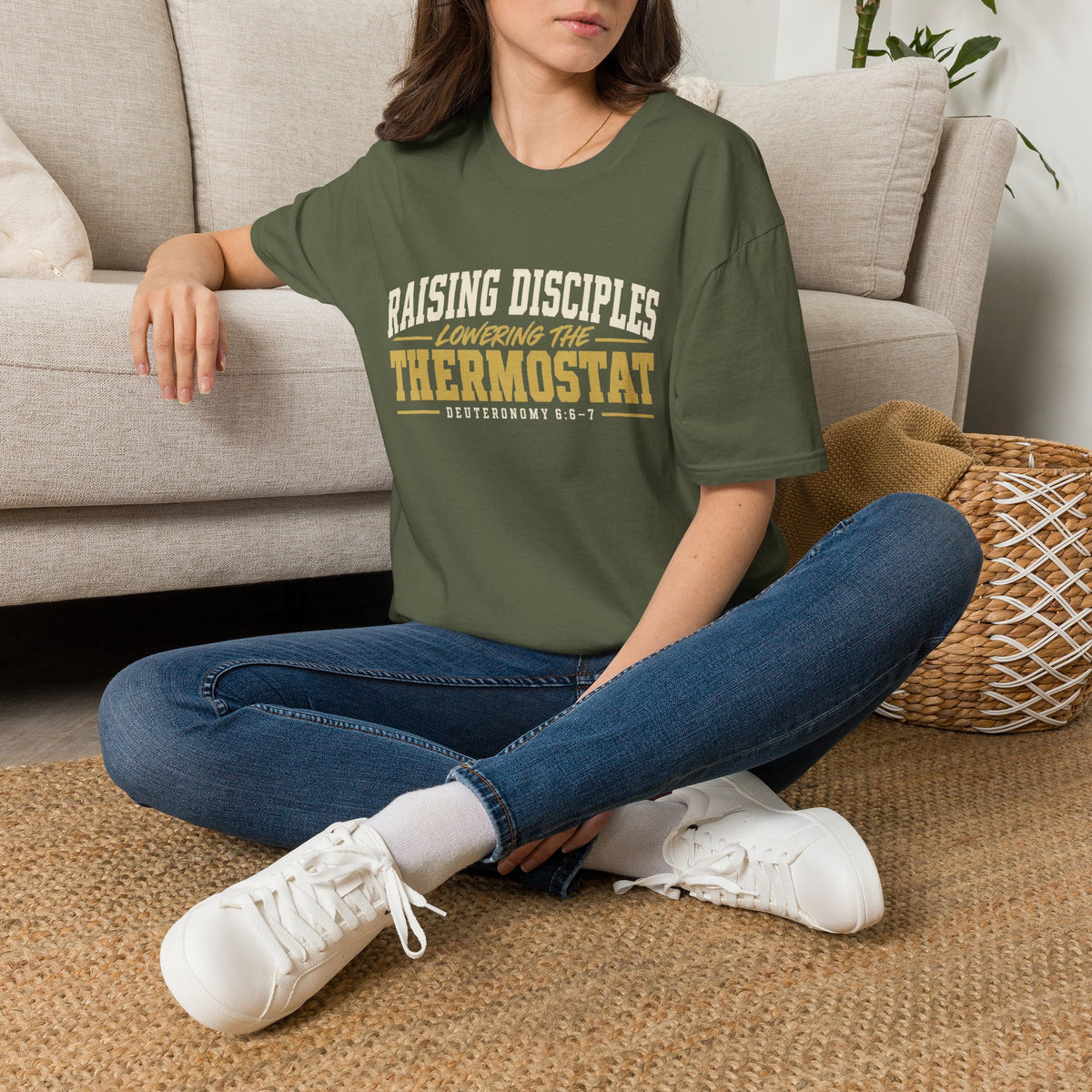 Raising Disciples, Lowering the Thermostat Gildan 64000 Christian T-Shirt – Printify product view 4