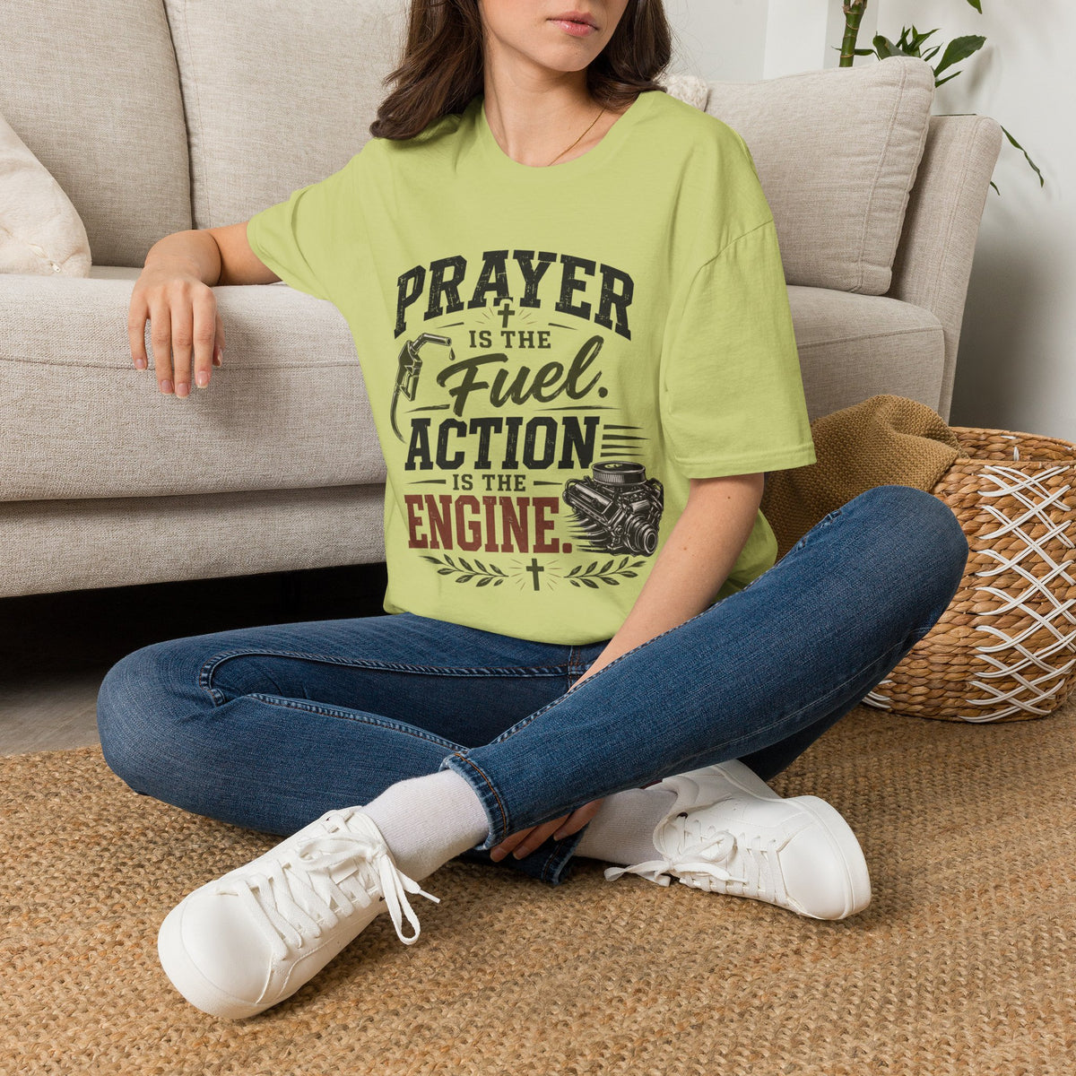 Prayer Is The Fuel Action Is The Engine T-Shirt T-shirt view 24