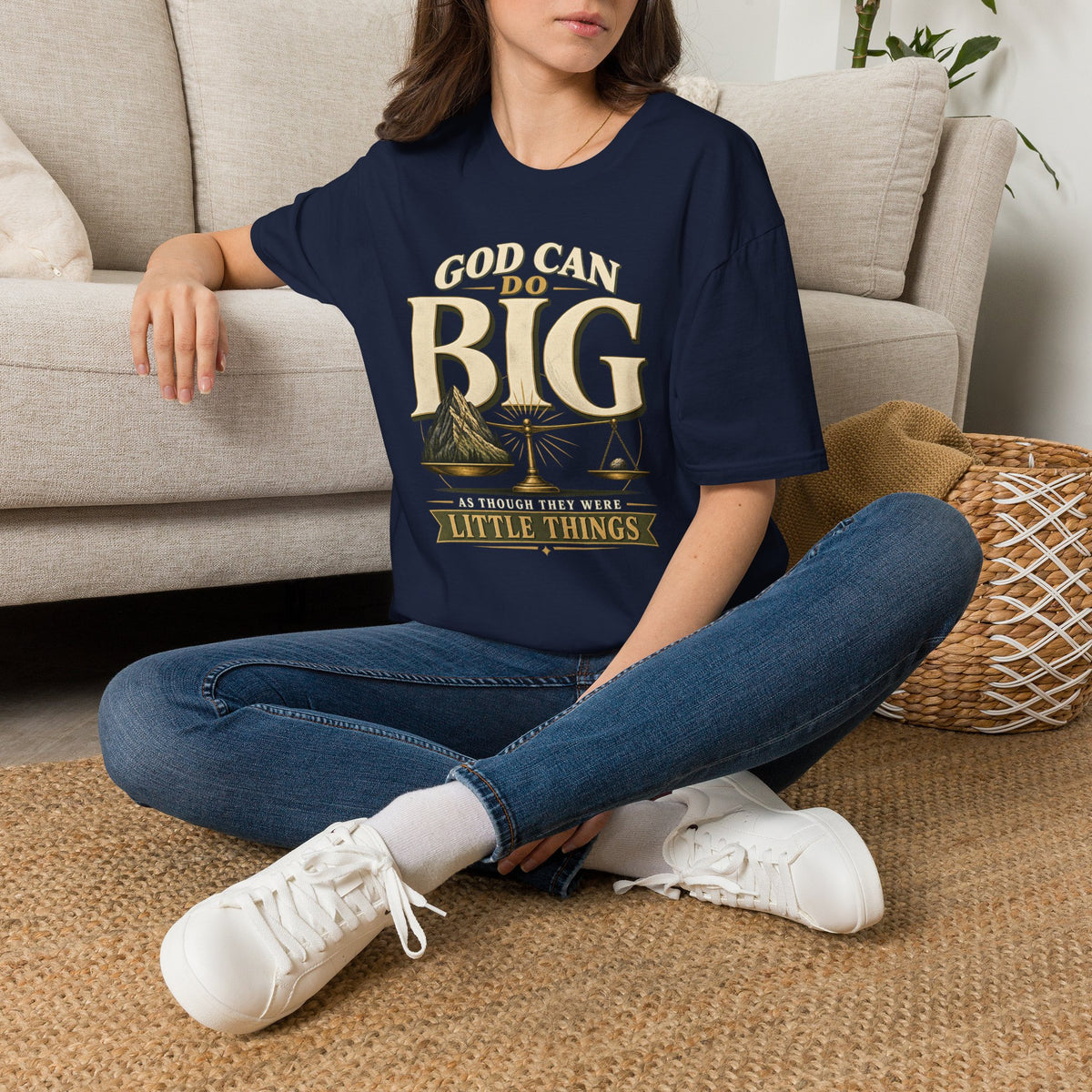God Can Do Big Christian T-Shirt, lifestyle view 4