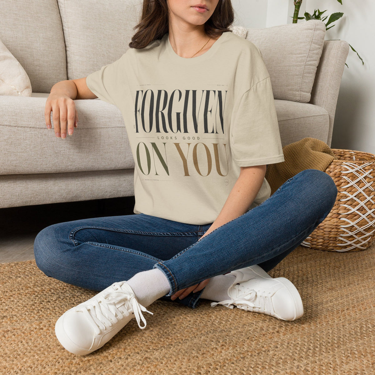 Forgiven Looks Good on You Christian T-Shirt T-shirt view 13
