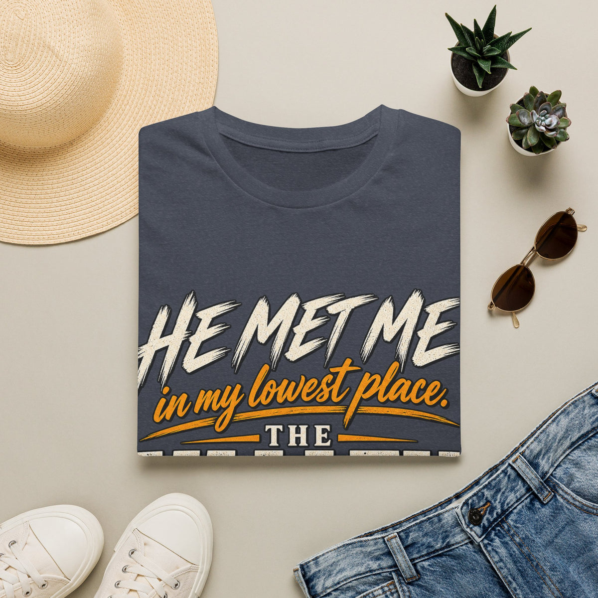 He Met Me In my Lowest Place T-Shirt — product view 5