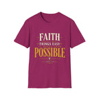 Antique Heliconia Faith Makes Things Possible Luke 1:37 T-shirt front view