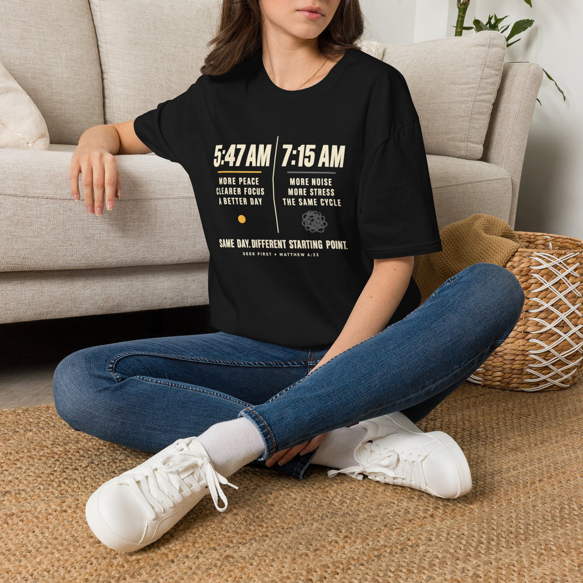 5:47 AM vs 7:15 AM Christian T-Shirt