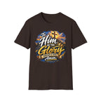 To Him Be the Glory Christian T-Shirt — Faith Cross Worship Tee Printify customer-view image 10