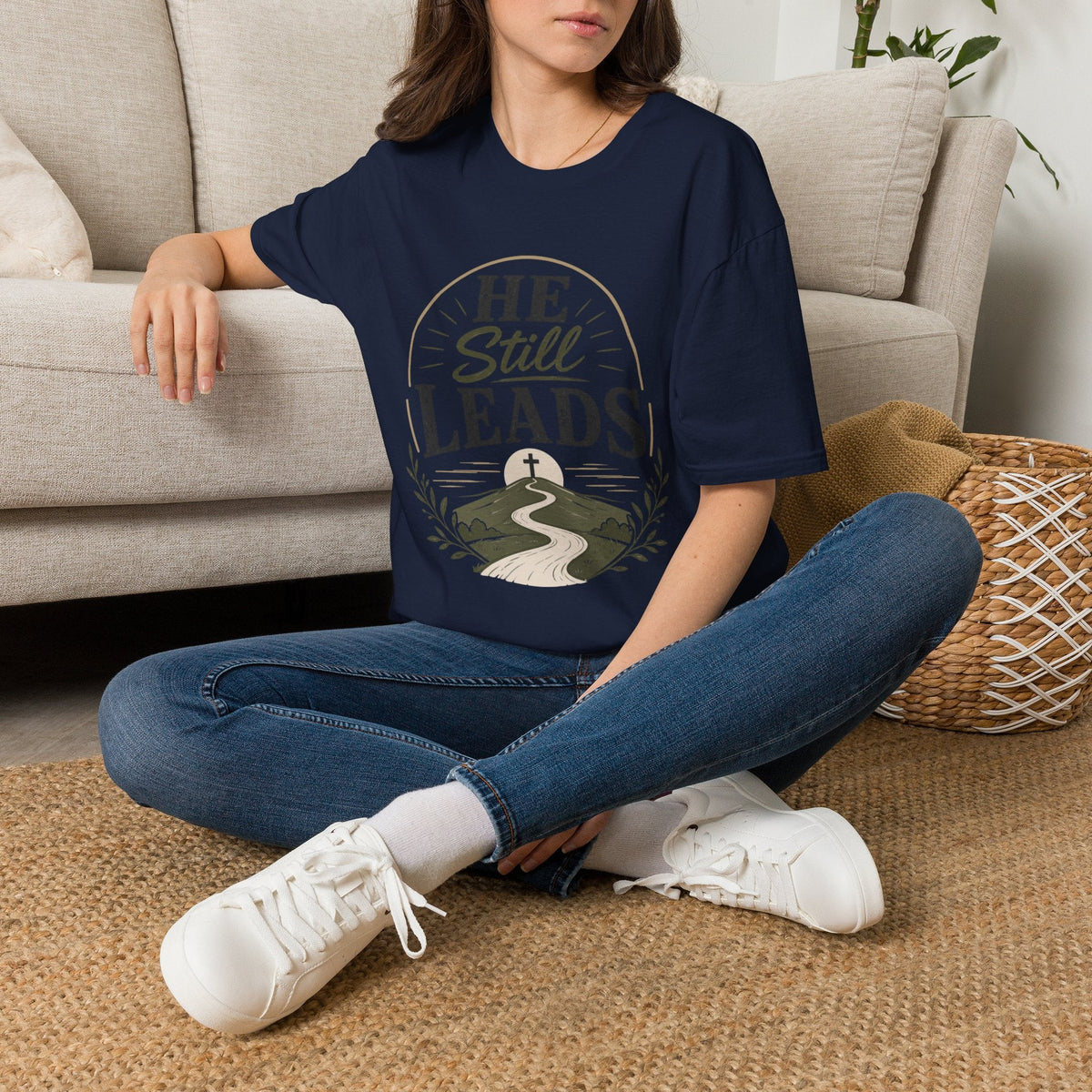 He Still Leads T-Shirt — Christian Faith Graphic Tee Printify product image 26