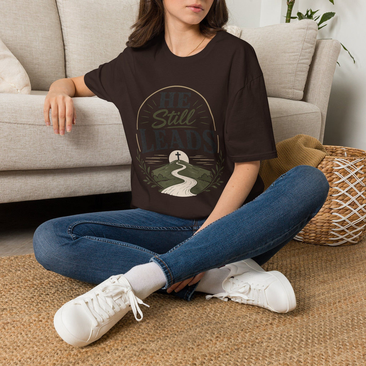 He Still Leads T-Shirt — Christian Faith Graphic Tee Printify product image 17