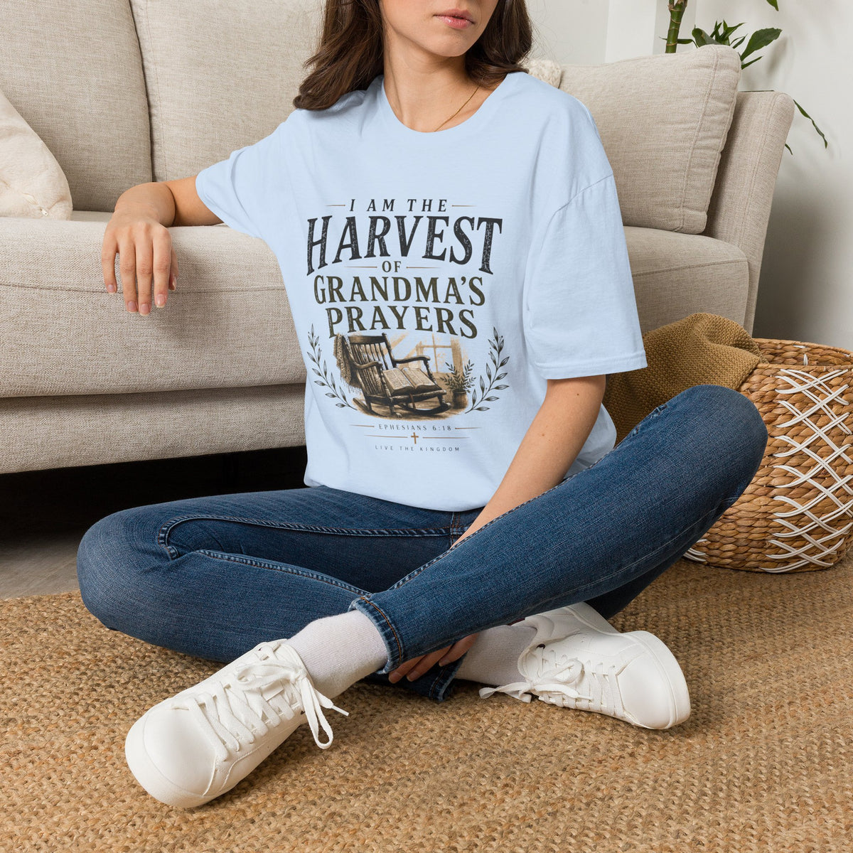 I Am the Harvest of Grandma’s Prayers T-shirt view 11