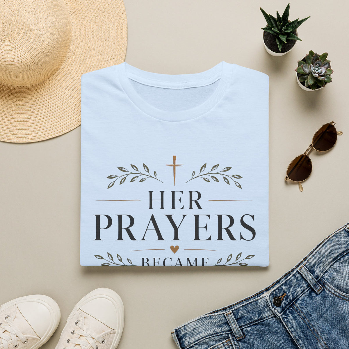 Her Prayers Became My Testimony T-shirt view 8