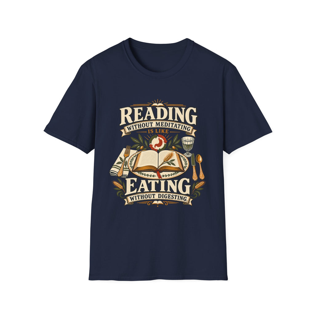 Reading Without Meditating Christian T-shirt mockup view 7