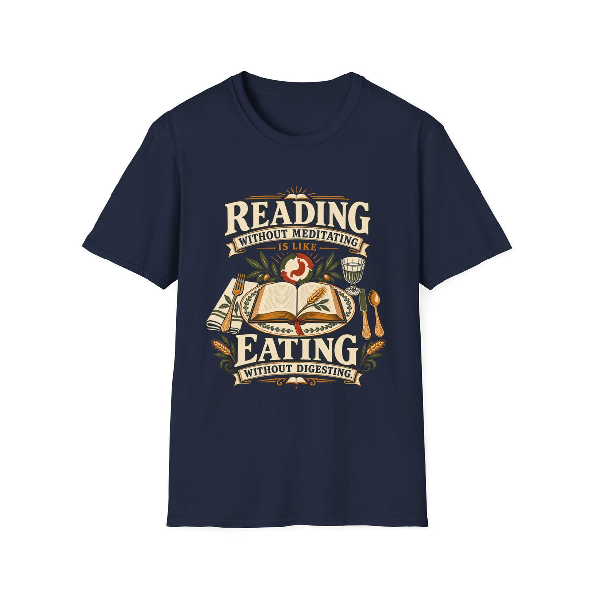 Reading Without Meditating Christian T-shirt mockup view 7