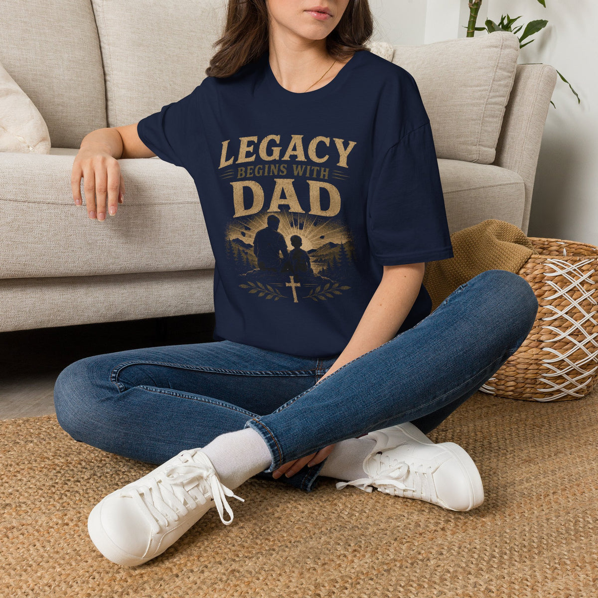Legacy Begins With Dad Christian T-Shirt T-shirt view 5