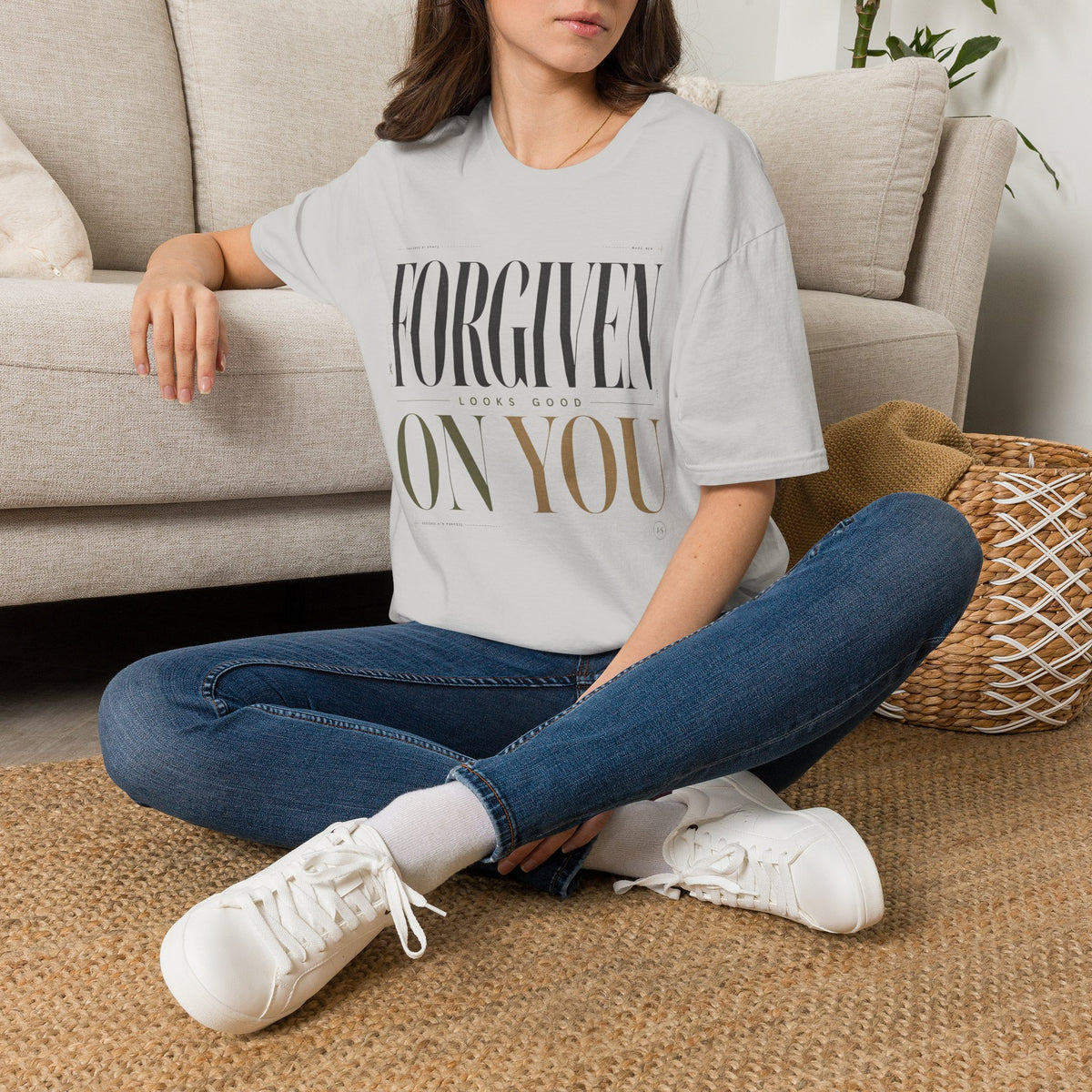 Forgiven Looks Good on You Christian T-Shirt T-shirt view 15