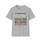 Prayer Humor Christian T-Shirt, front product view 2