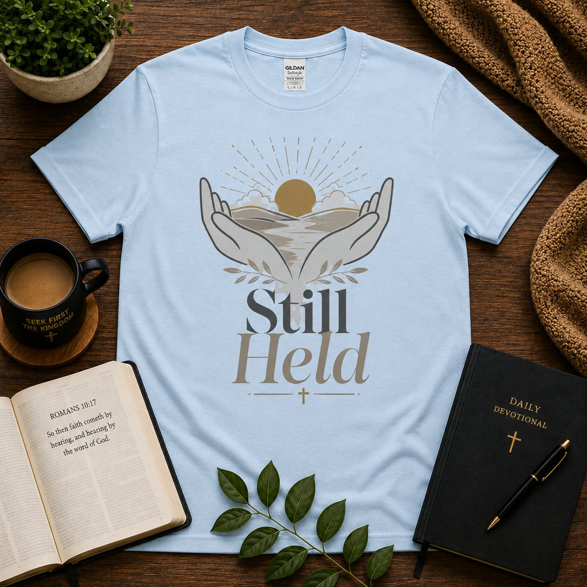 Still Held Christian T-shirt in Light Blue