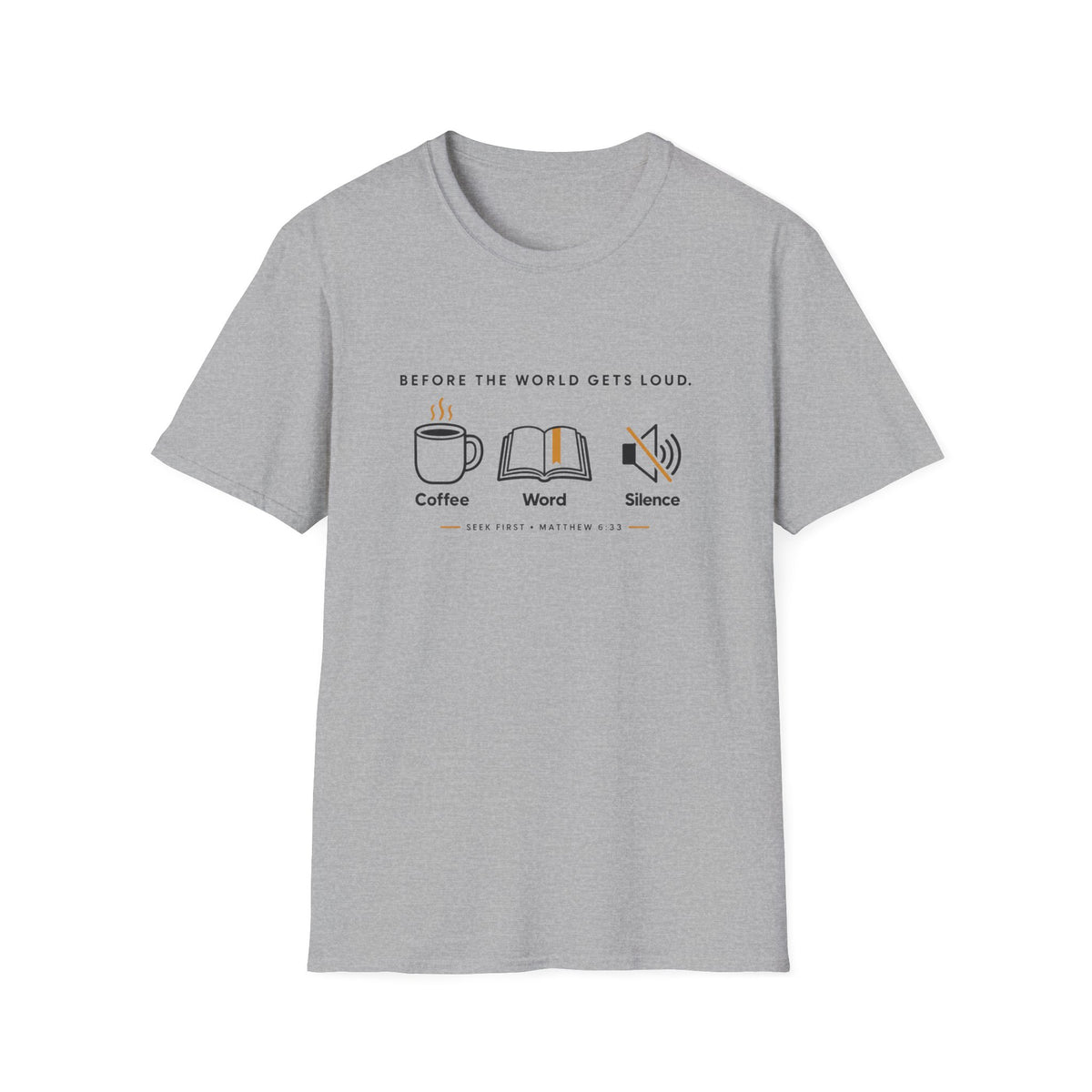 Coffee. Word. Silence. Christian T-Shirt