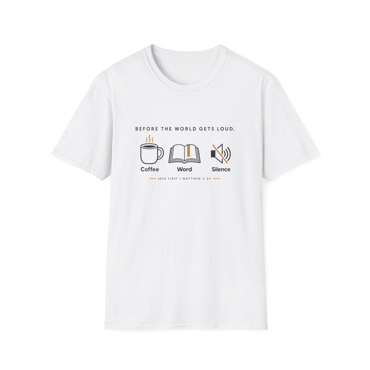 Coffee. Word. Silence. Christian T-Shirt