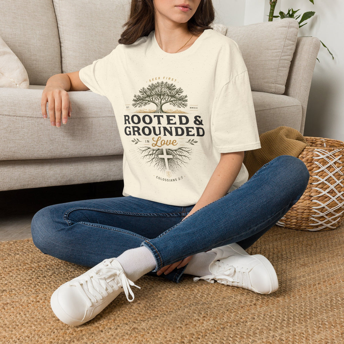 Rooted & Grounded in Love Christian T-Shirt T-shirt view 13