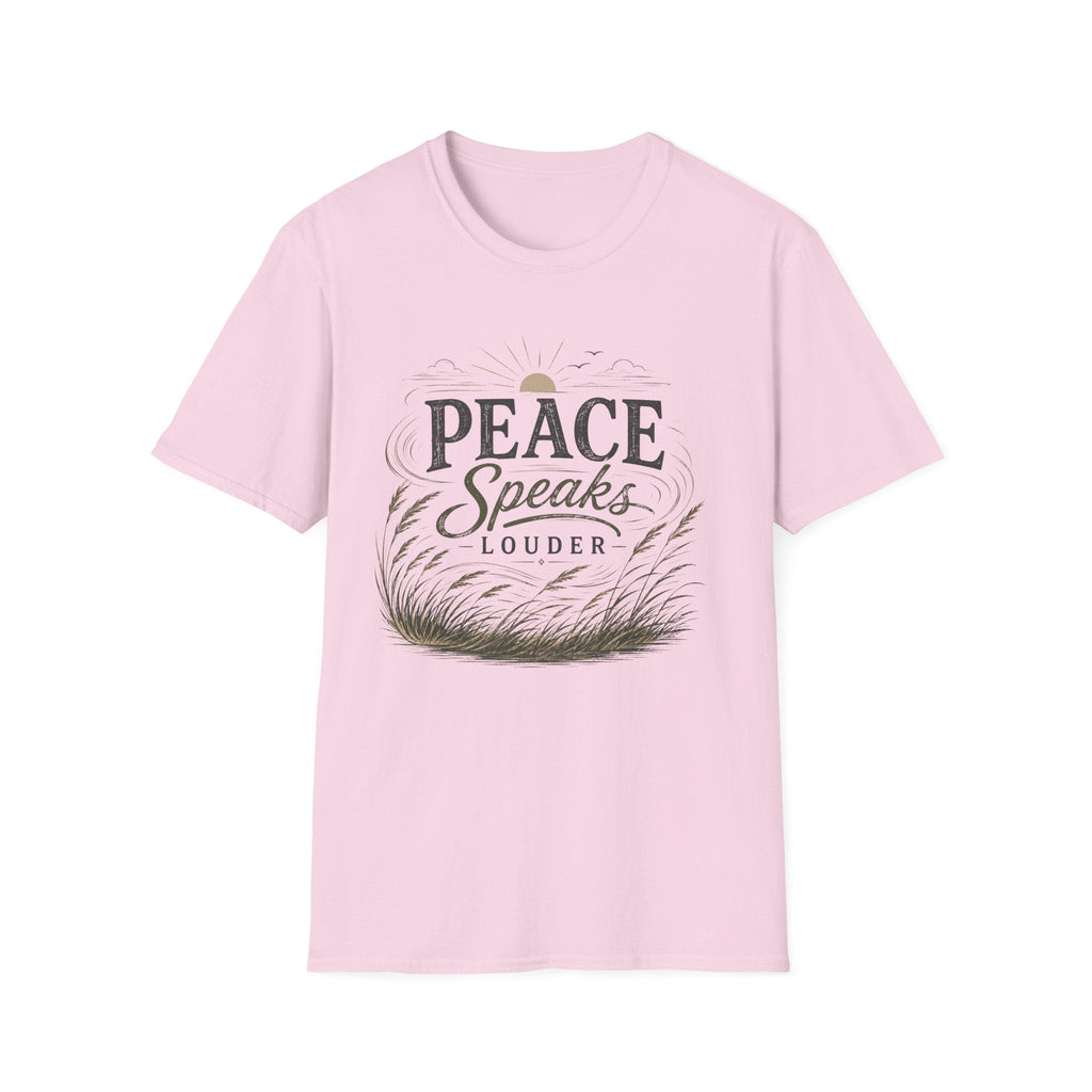 Peace Speaks Louder Christian T-Shirt Printify mockup 21