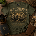Seek First Faith Can Move Mountains Christian T-shirt lifestyle hero image