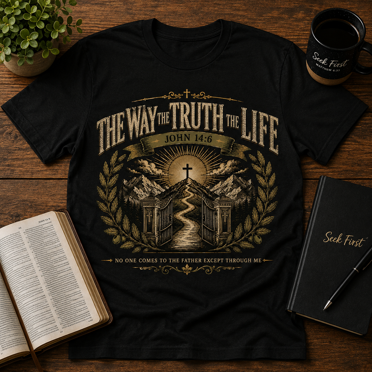Seek First The Way The Truth The Life T-Shirt Christian T-shirt lifestyle hero image