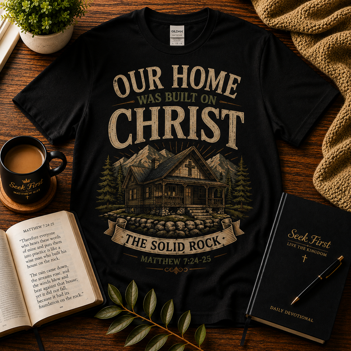 Our Home Was Built on Christ featured T-shirt image