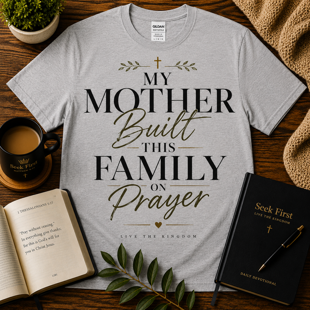 Seek First Mother Built This Christian T-shirt lifestyle hero image