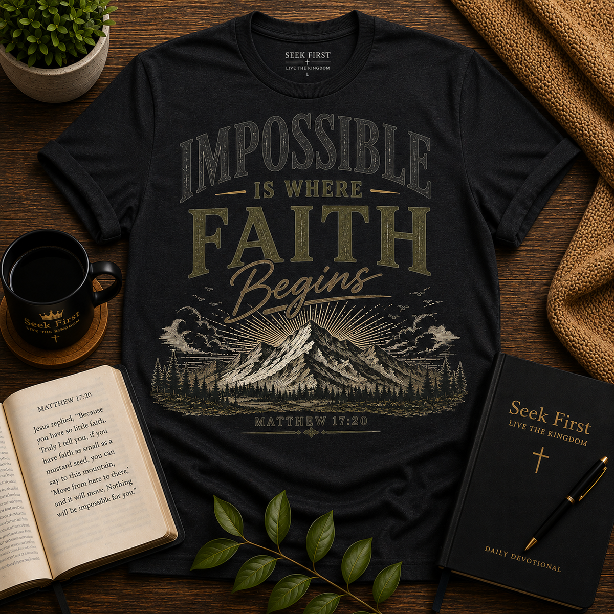 Impossible Is Where Faith Begins featured T-shirt image