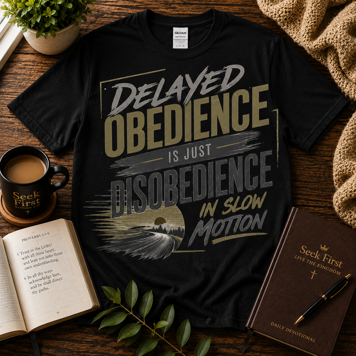 Delayed Obedience Is Disobedience featured T-shirt image