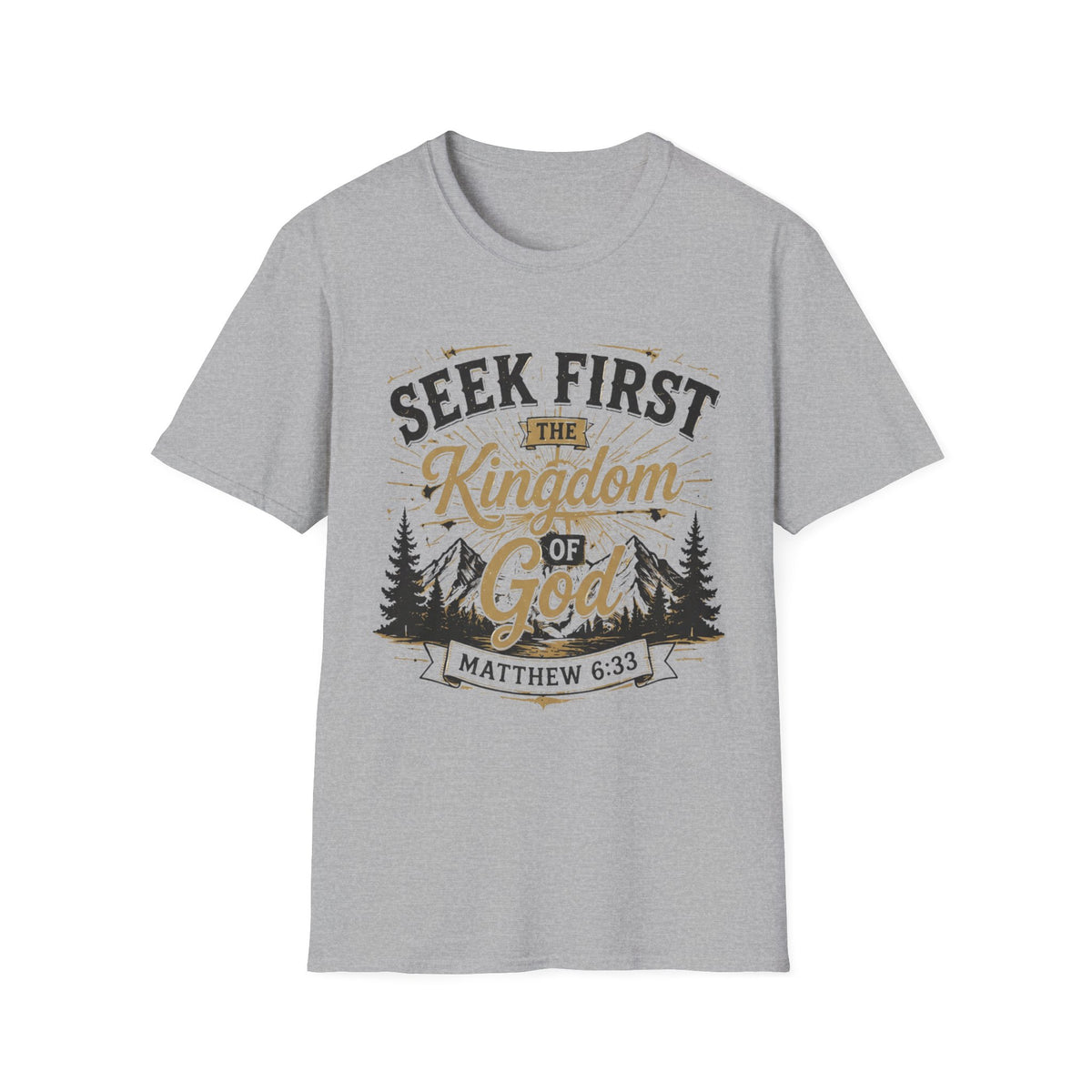 Seek First the Kingdom of God – Matthew 6:33 Christian T-Shirt — product view 17