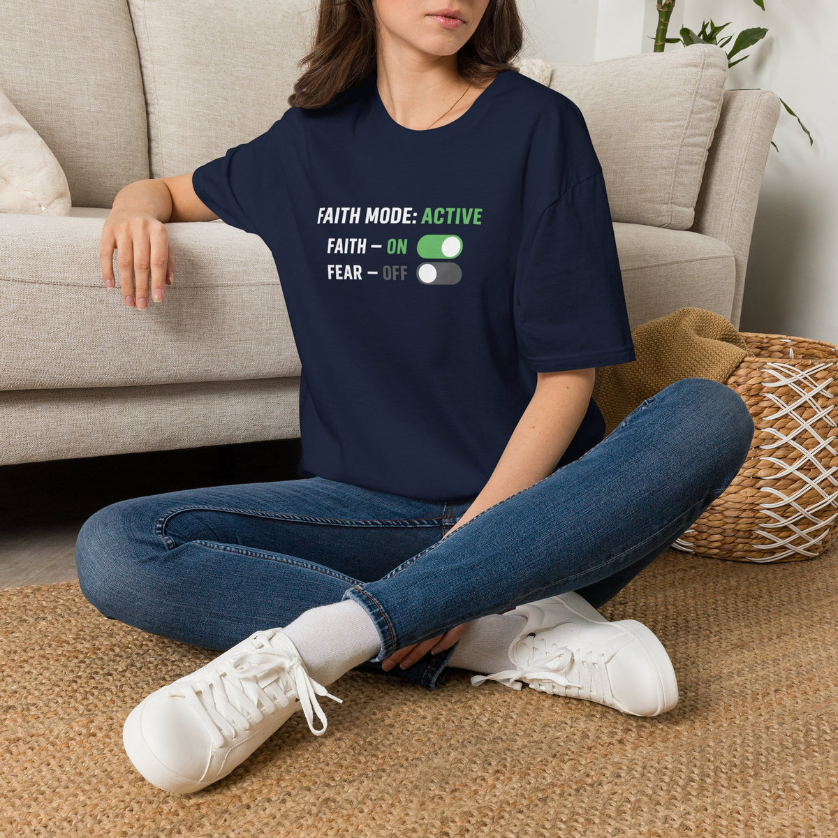 Faith Mode: Active Christian T-Shirt on Gildan 64000 – product view 4