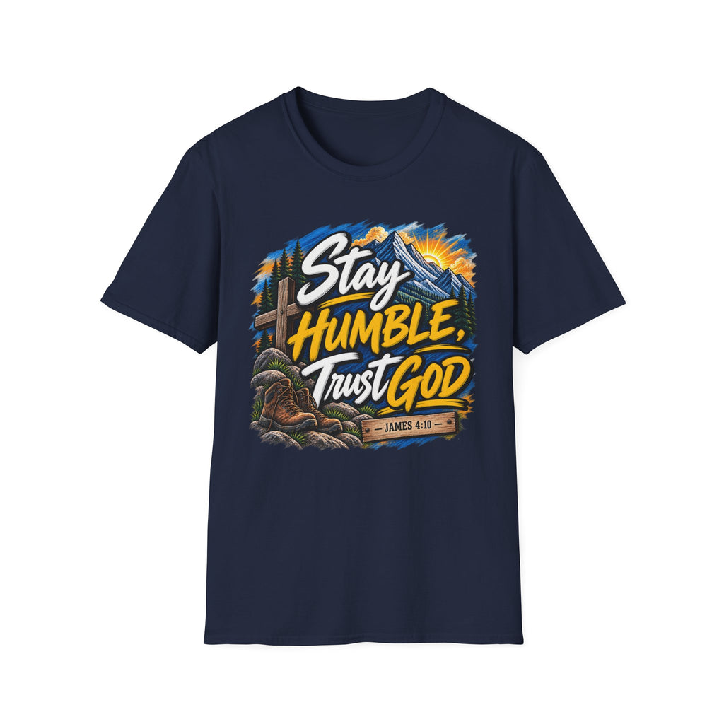 Stay Humble Trust God T-Shirt — Faith-Based Mountain Graphic Tee Printify customer-view image 9