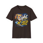 Light of the World T-Shirt — Lighthouse Graphic Christian Tee Printify customer-view image 7