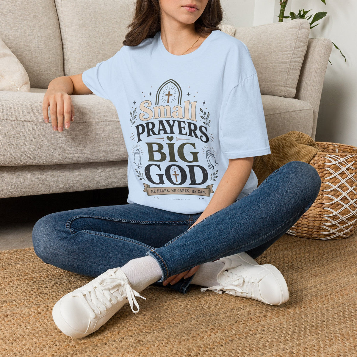 Small Prayers Big God T-Shirt – Faith-Based Christian Tee, Inspirational Prayer Shirt Printify product image 27