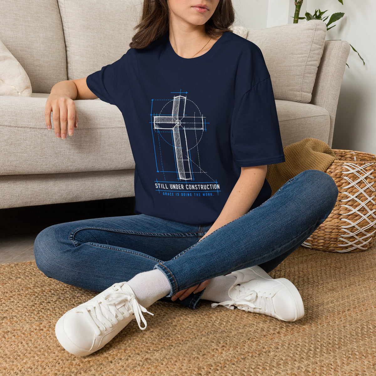 Still Under Construction Christian T-Shirt on Gildan 64000 – product view 4