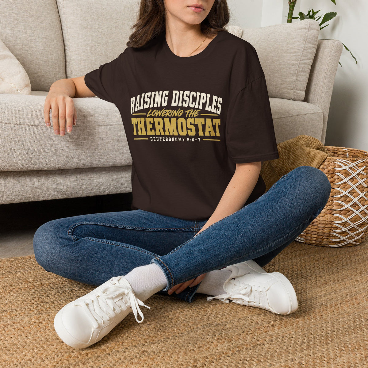 Raising Disciples, Lowering the Thermostat Gildan 64000 Christian T-Shirt – Printify product view 3