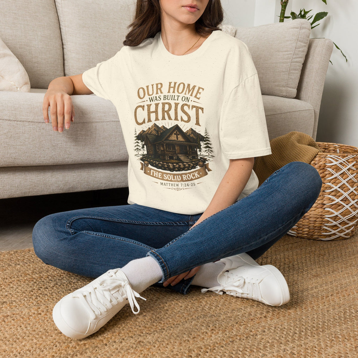 Our Home Was Built on Christ T-shirt view 13