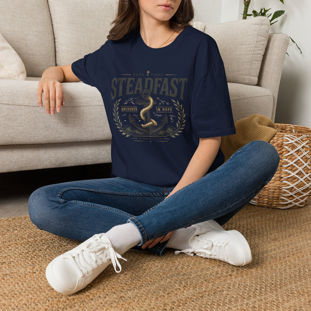 Steadfast Anchored in Hope Christian T-Shirt T-shirt view 4
