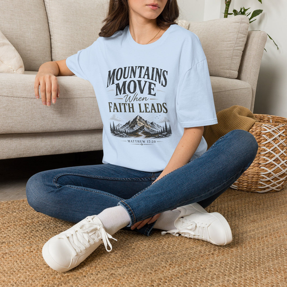Mountains Move When Faith Leads T-shirt view 13