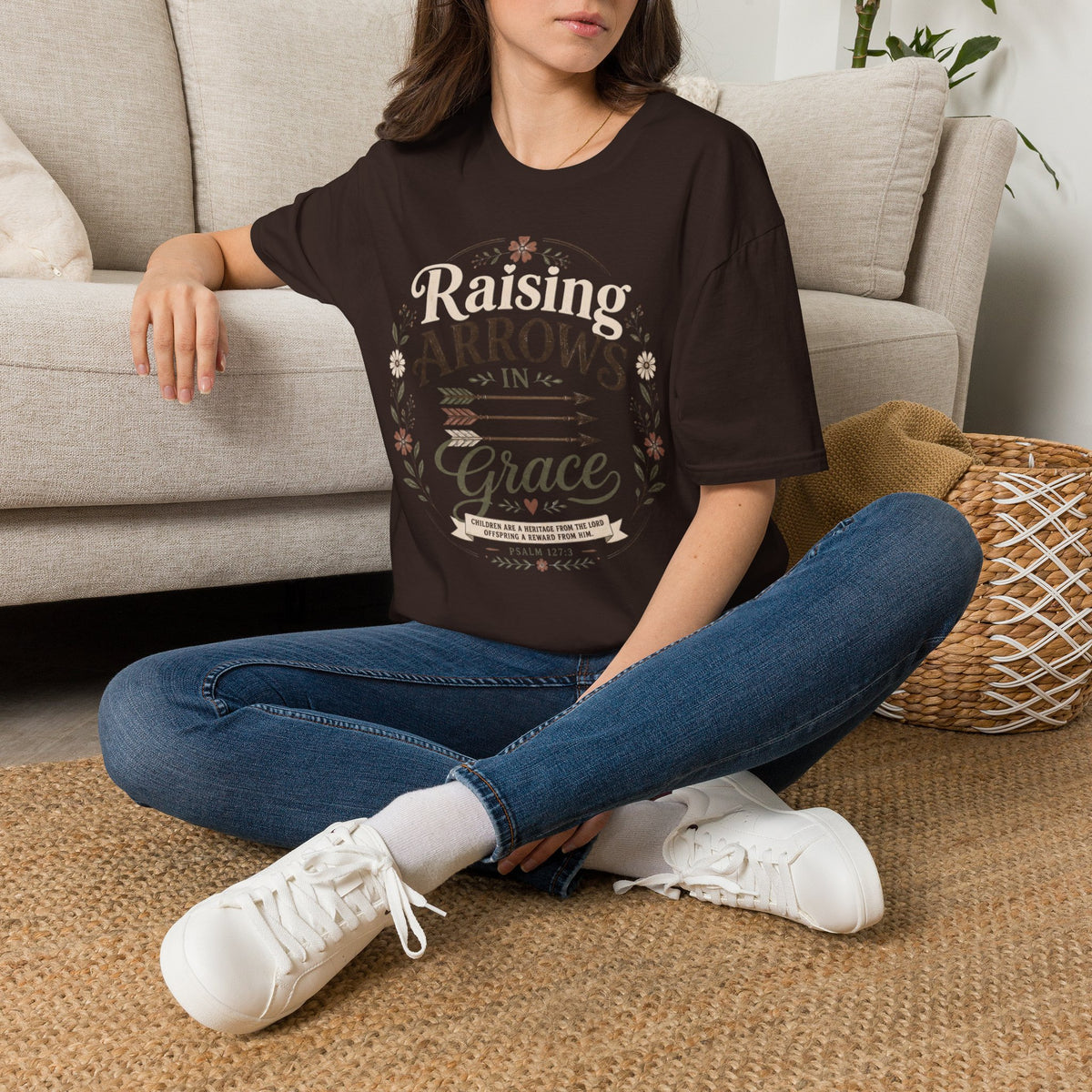 Raising Arrows in Grace Christian Mom T-shirt product view 4