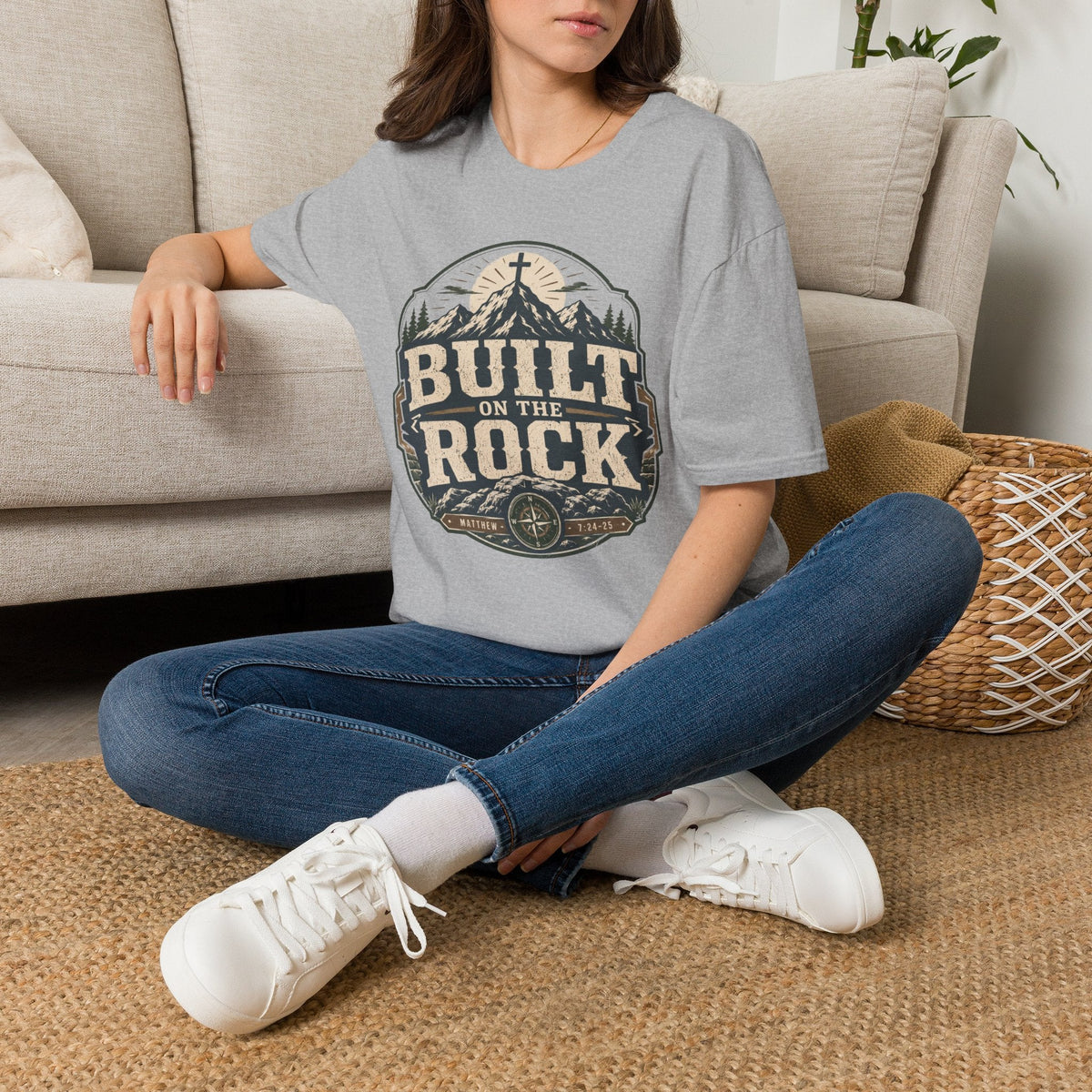 Built on the Rock™ Christian T-Shirt Printify product image 9