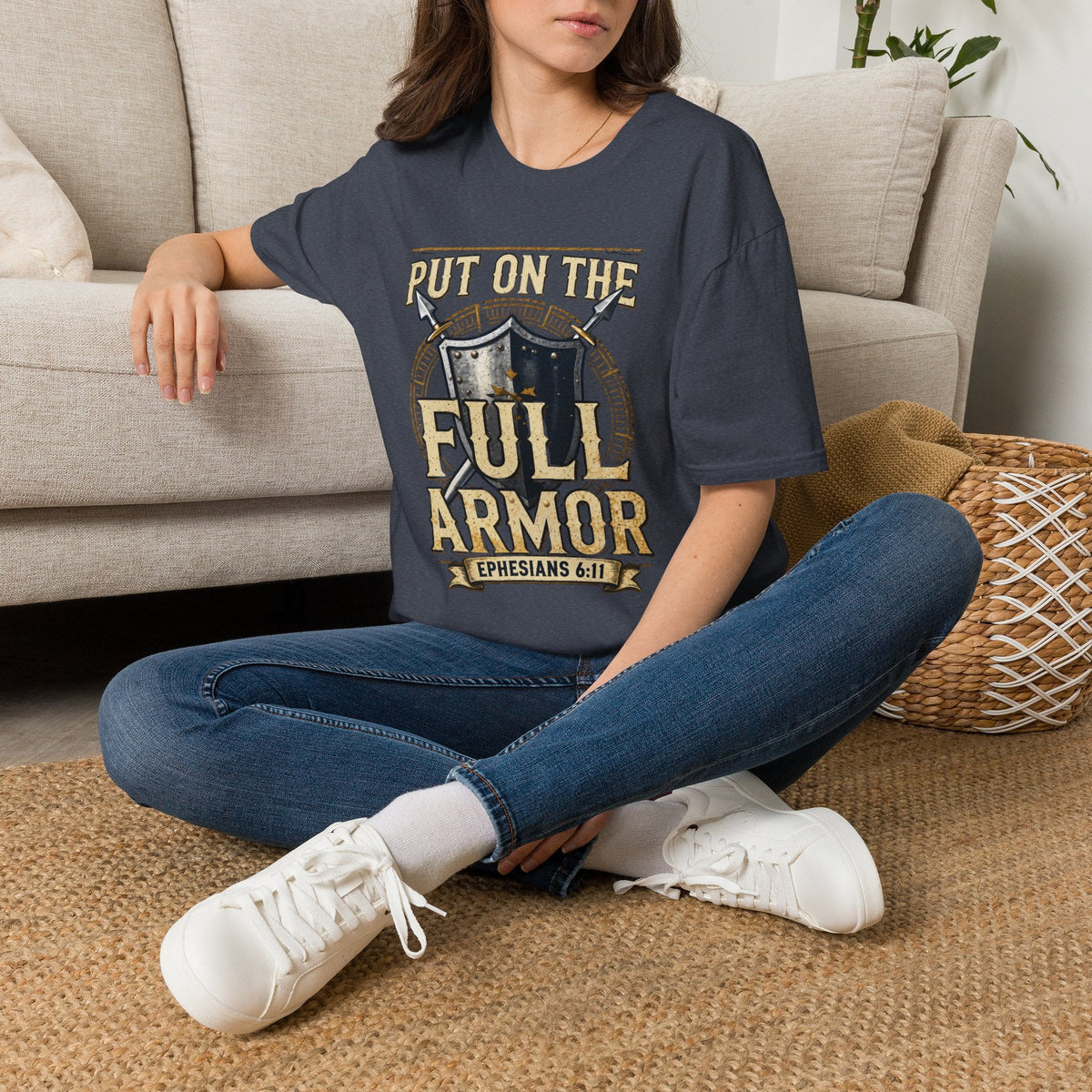 Put on the Full Armor Christian T-Shirt Printify mockup 17