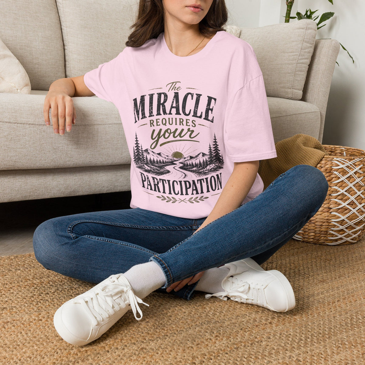 The Miracle Requires Your Participation Christian T-shirt product view 7