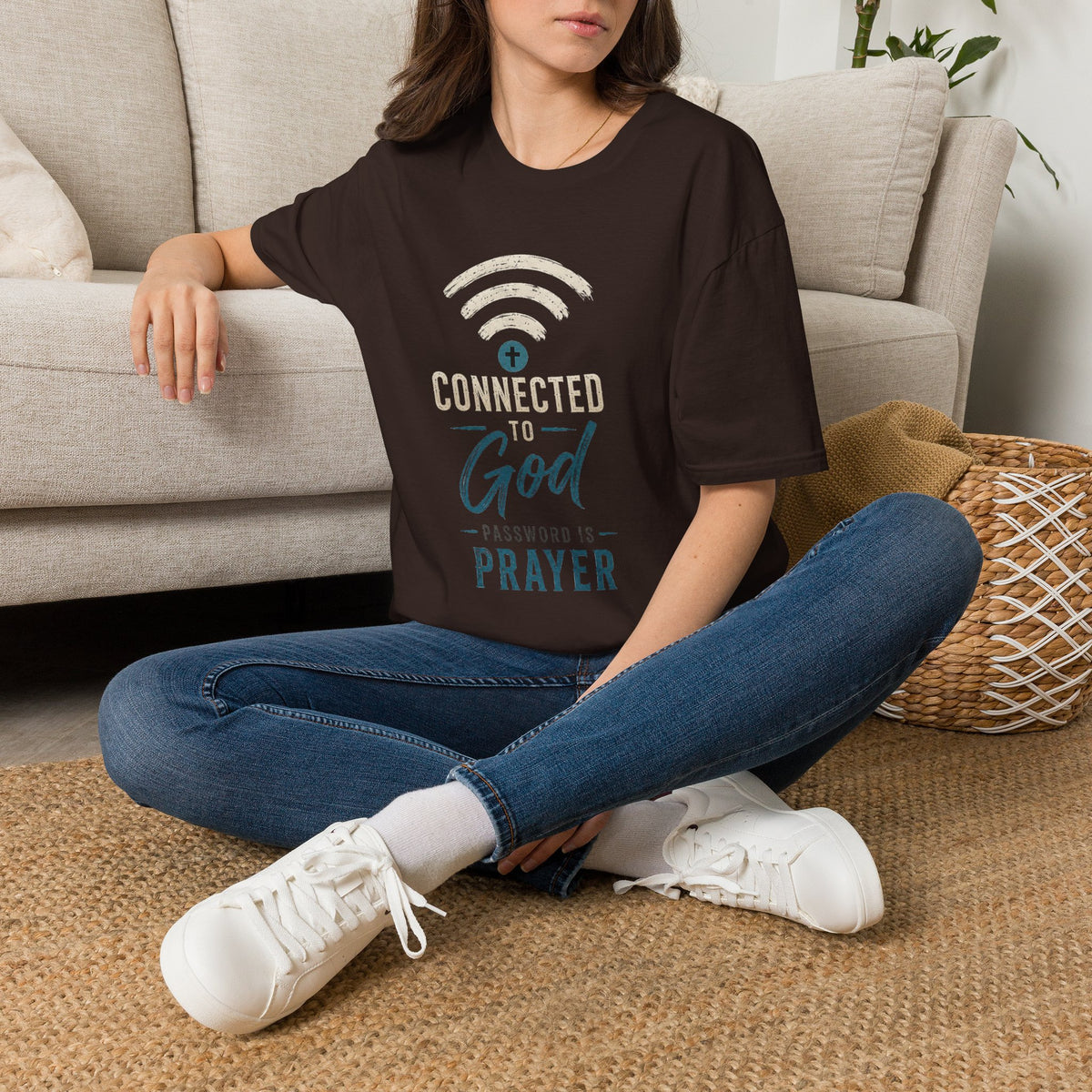 Connected to God Christian T-Shirt, lifestyle view 2