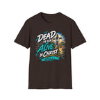 Dead to Sin, Alive in Christ T-Shirt — Romans 6:11 Christian Tee Printify customer-view image 7