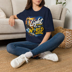 Light of the World T-Shirt — Lighthouse Graphic Christian Tee Printify customer-view image 8